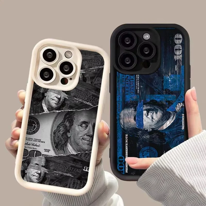 

Чехол с дизайном банкнот черного доллара для Samsung Galaxy S25 S24 S23 S22 Ultra Plus S21 FE A55 A54 A53 A52 A35 A25 A15 A14 5G Cover