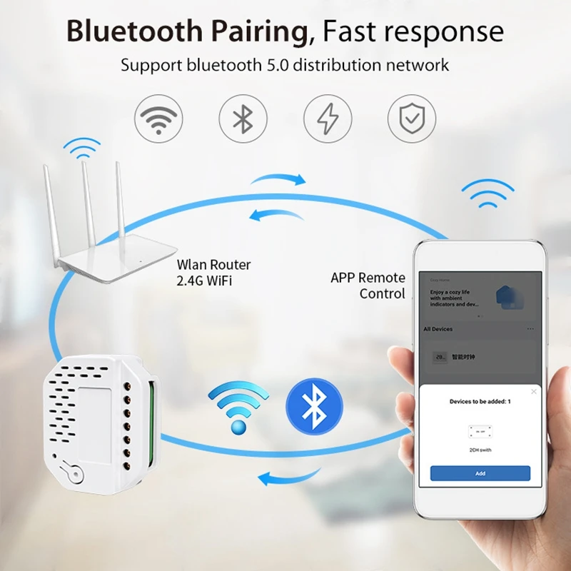 Модуль переключателя Wi-Fi NEO Tuya, модуль умного двустороннего переключателя, многофункциональный портативный модуль переключателя Wi-Fi Tuya
