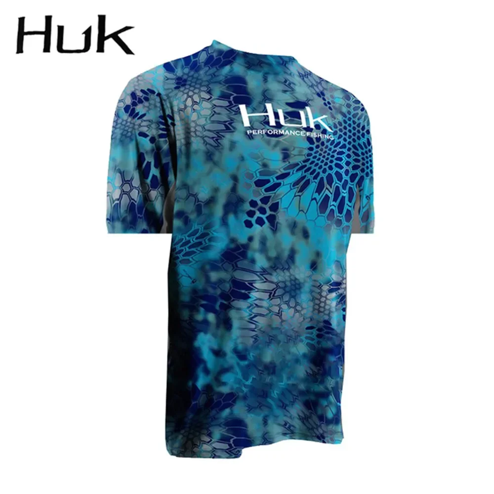 HUK-camisetas De Pesca De manga corta para hombre, ropa De Pesca con protección solar Uv, transpirable, Verano