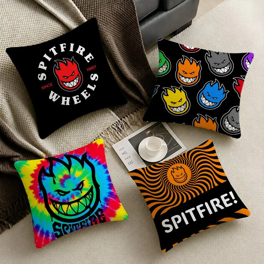 Skate S-Spitfire Wheels Cushion Cover  Throw Pillow Soft Short Plush Cozy Durable Colorfast For Sofa Bedroom Home Decor Gift