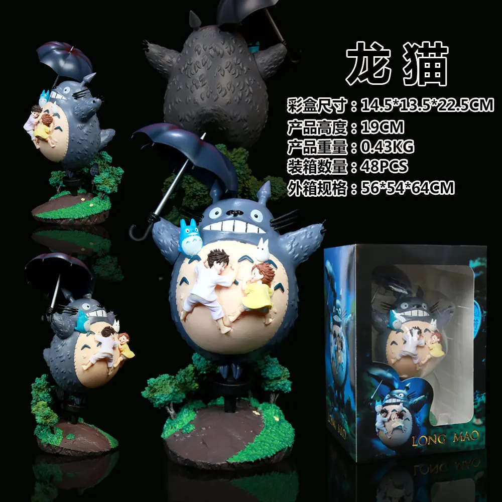 19cm My Neighbor Totoro Figures Hayao Miyazaki Anime Figure Cute Statue Figurine Pvc Model Doll Desk Decoration Toys Gift