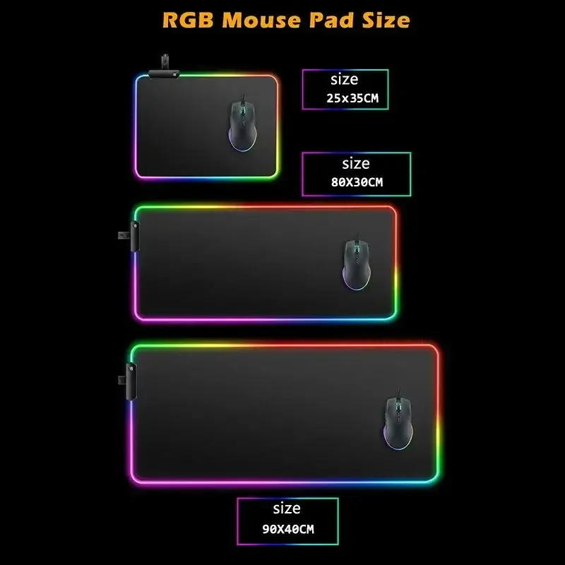 لوحة ماوس كبيرة مخصصة عالية الدقة من Strata لوحة مفاتيح ألعاب RGB Diy Deskmat ملحقات مكتب ألعاب الكمبيوتر بإضاءة خلفية LED وسادات ممتدة