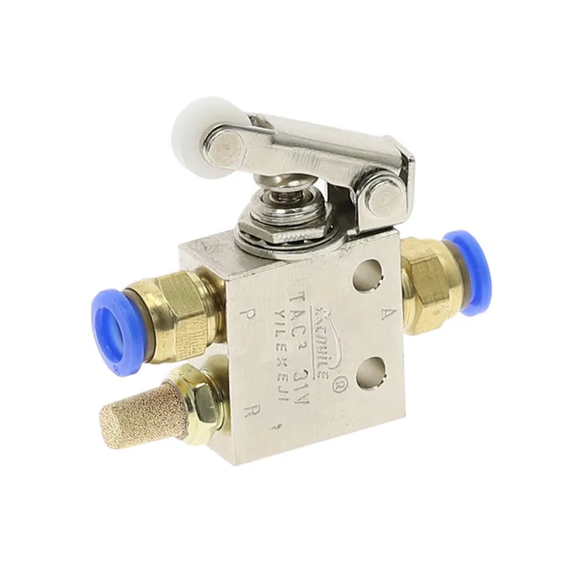 TAC2-31P-34C 1/8 Female Thread Exhaust valve 2/3 Way Roller Lever Mechanical Valve Pneumatic valve switch Fittings Muffler