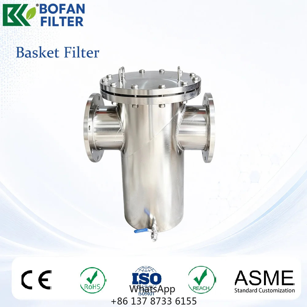 Bofan DN200 Industrial Basket Strainer Pipeline Filter 400 Mesh High Precision Filtration OEM & ODM