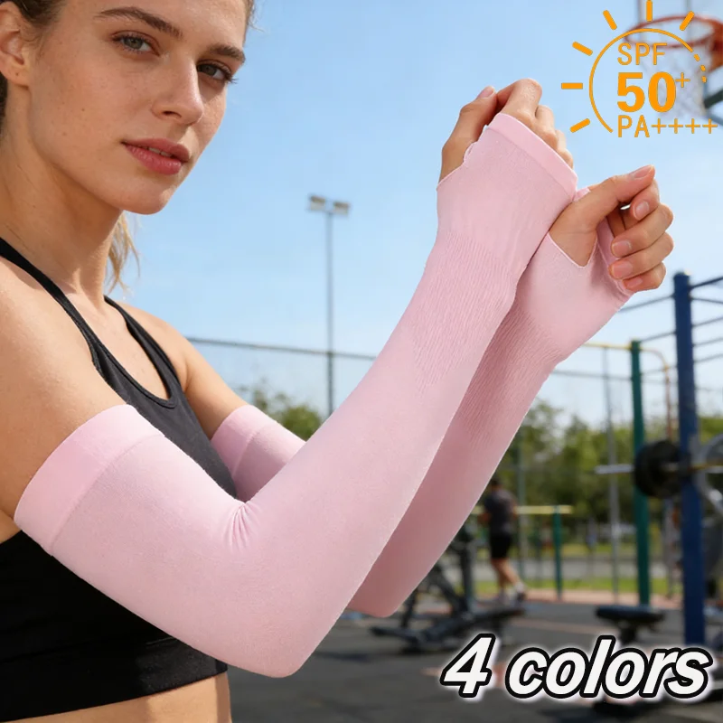 

Unisex UV Protection Cooling Sleeves Thumbhole Sunscreen Arm Sleeve for Men Women Cycling Outdoor Sports Summer Beach