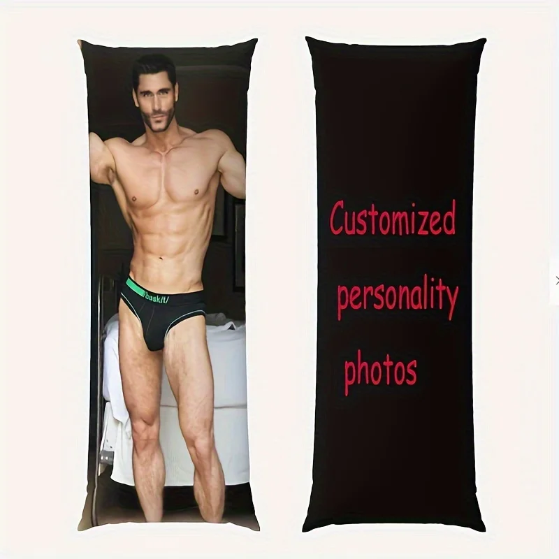 A customized photo body pillow, 50.8x137.16cm, personalized rectangular cushion, three sizes, including pillow core, double-side