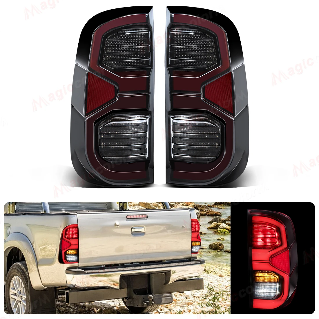 For Toyota Hilux Revo 2011 2012 2013 2014 2015 Car Tail Lamps Rear Running Warning Brake Turn Signal Reverse Light Taillights