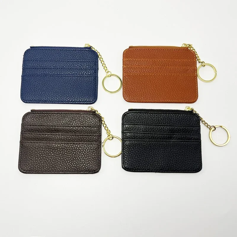 Cartera de bolsillo frontal ultradelgada para hombre, cartera minimalista con ranuras para tarjetas de identificación, tarjetero de viaje