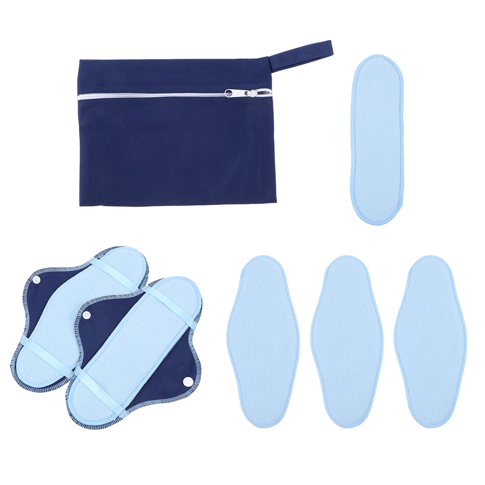 

8pcs Washable Sanitary Napkins Reusable Menstrual Pads Leakproof Pul Cloth Microfiber Absorbent For Travel Outdoor Daily Use