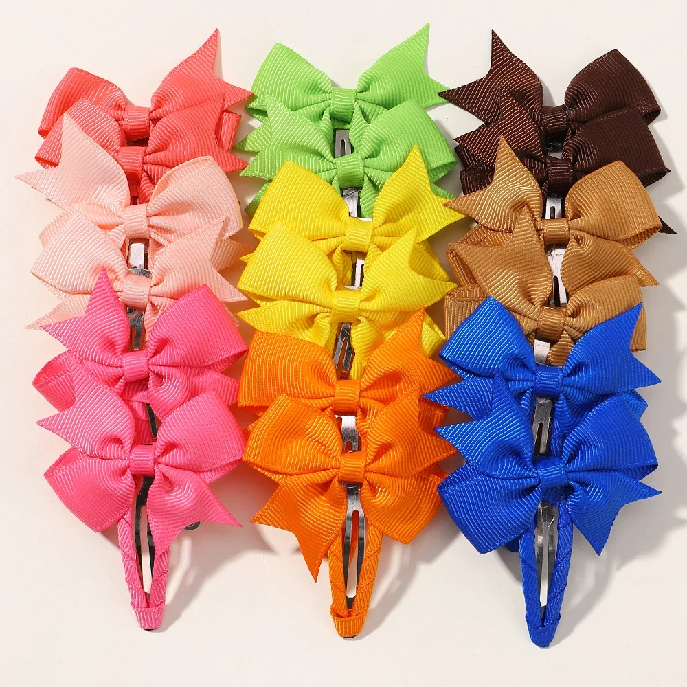 10Pcs/Lot Children Hair Bow Snap BB Clips Fully Wapped for Girl Toddler Hair Clip Hairbangs Baby Hair Accessories Barrettes Set