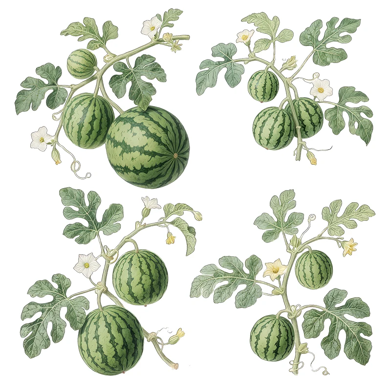 Three Ratels CFN133 Mature watermelon vine art wall stickers for home decoration kitchen decals