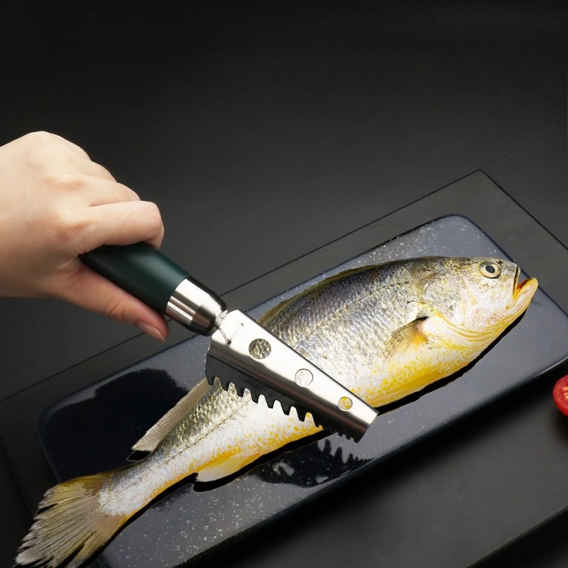 304 Stainless Steel Fish Scale Scraper Skin Scraper Household Kitchen Multi-functional Planing Fish Killing Knife Artifact