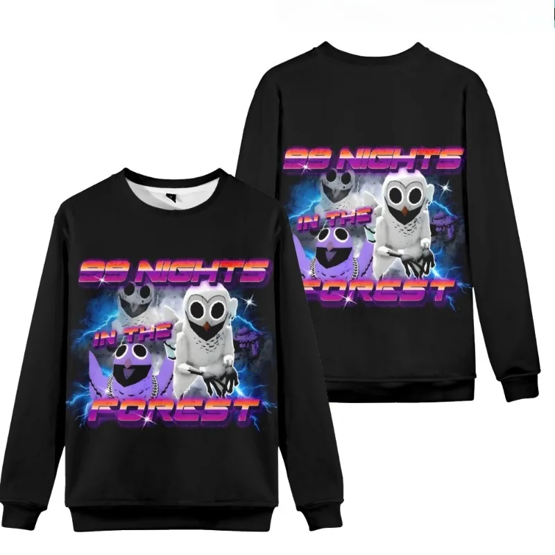 

99-ночей в лесу, толстовка с круглым вырезом, топы с мультяшным принтом, детская одежда, подарок на день рождения