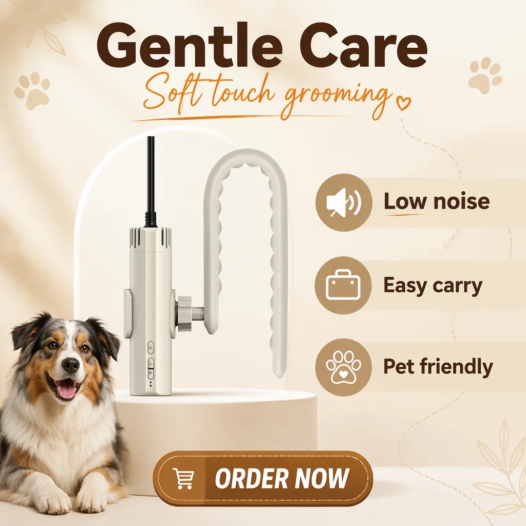Pet Dog Grooming Hair Dryer Pet Neck Dryer Free Your Hands Anion Neck Hanging Grooming Dryer with LED Lights