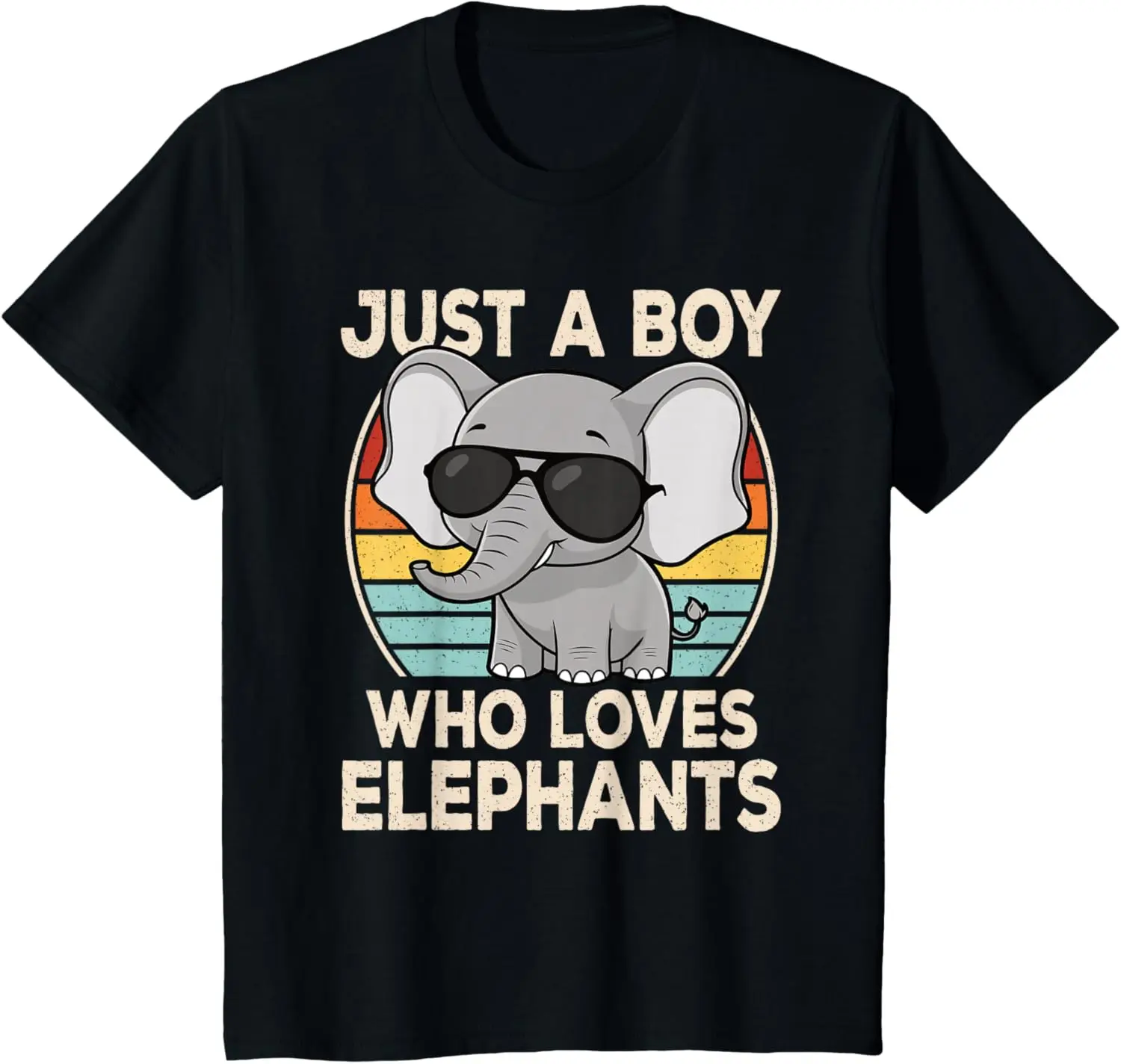 Just A Boy Who Loves Elephants Elephant Lover Boys Kids T-Shirt Casual Cotton Graphic T Shirts Gifts for Kid Printed T-shirt