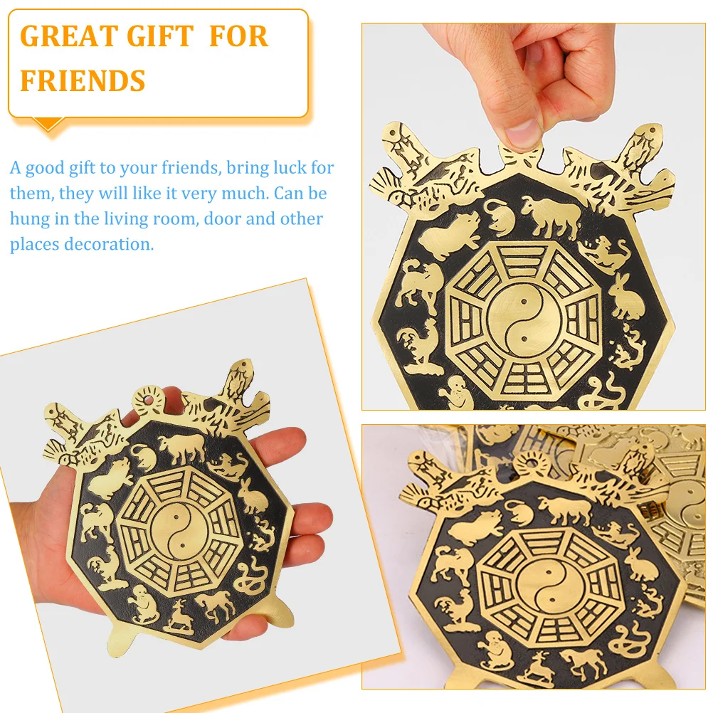 

Brass Ornament Mirror Chinese Style Zodiac Decor Temple Home Wall Hanging Craft Exorcism Pendant Lucky Gift Wall Decor