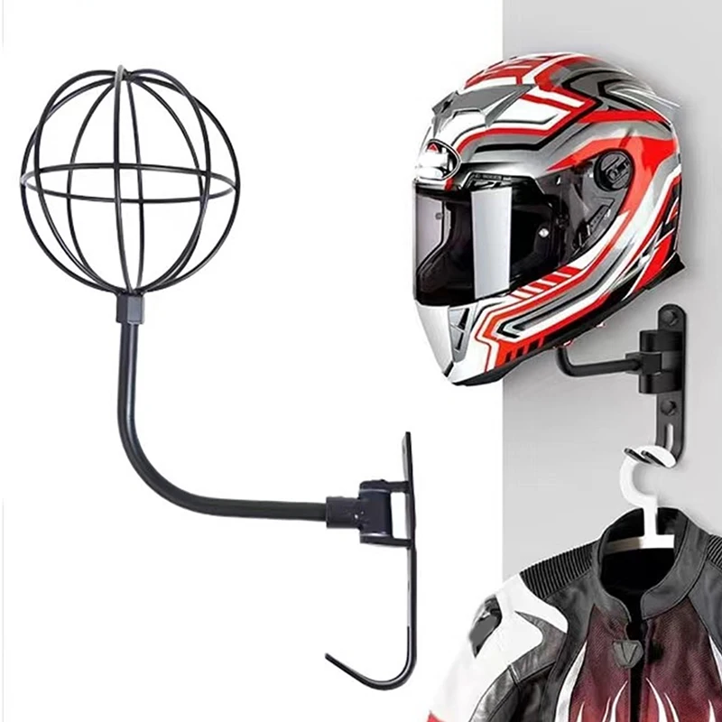 1 PC Motorhelm Rack Wall Mount 180 Graden Rotatie Metalen Fietshelm Houder Mount Fietshelm Display Hanger Stand