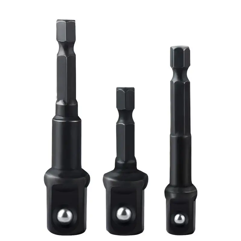 Hot 1Set Square Socket Drill Bit Bar Extension Drill Socket Adapter 1/4Impact Socket Adapter Reducer Hex Shank Nut Driver Socket