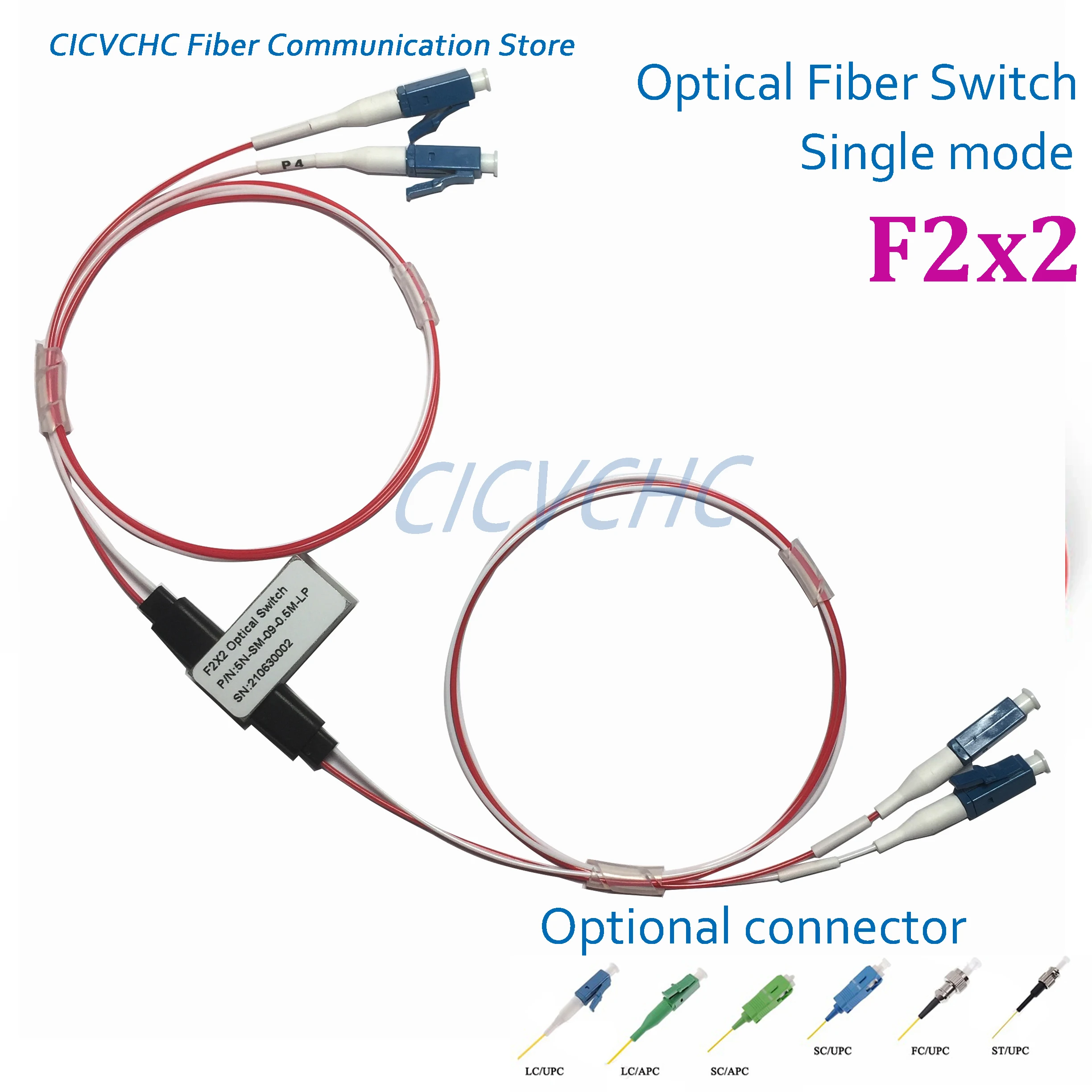 Full 2x2 Mechanical Fiber Optic Switch OSW Single Mode, 5V