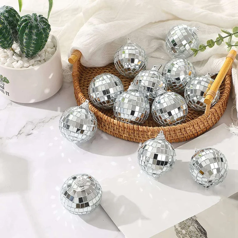 90 PCS Disco Mirror Balls 2 Inches Reflective Mirror Ball Hanging Ball For Christmas Tree Party Home Decorations