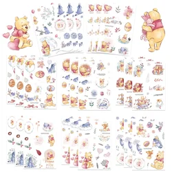 8/16Sheets Disney Winnie the Pooh Cartoon Puzzle Sticker DIY Phone Laptop Luggage Skateboard Graffiti Decals Fun for Gift
