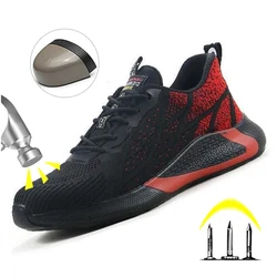 Breathable Men Boots Protective Safety Shoes Men Women Anti Smash Anti-puncture Work Shoes Wear-Resistant Indestructible Shoes