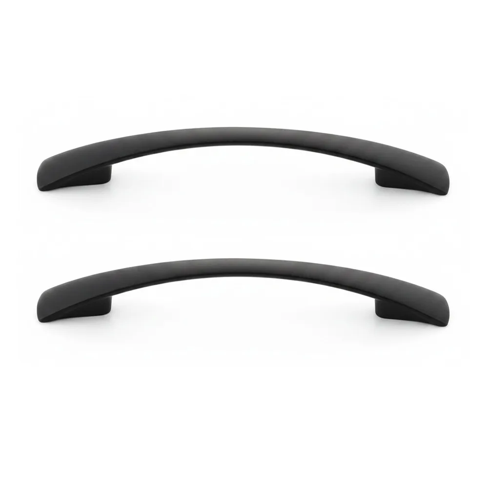 2PCS Curved Profile Cabinet Handles Solid Structure Curved Handle Drawer Pulls Screw Mounting Pull Style Cabinet Knobs