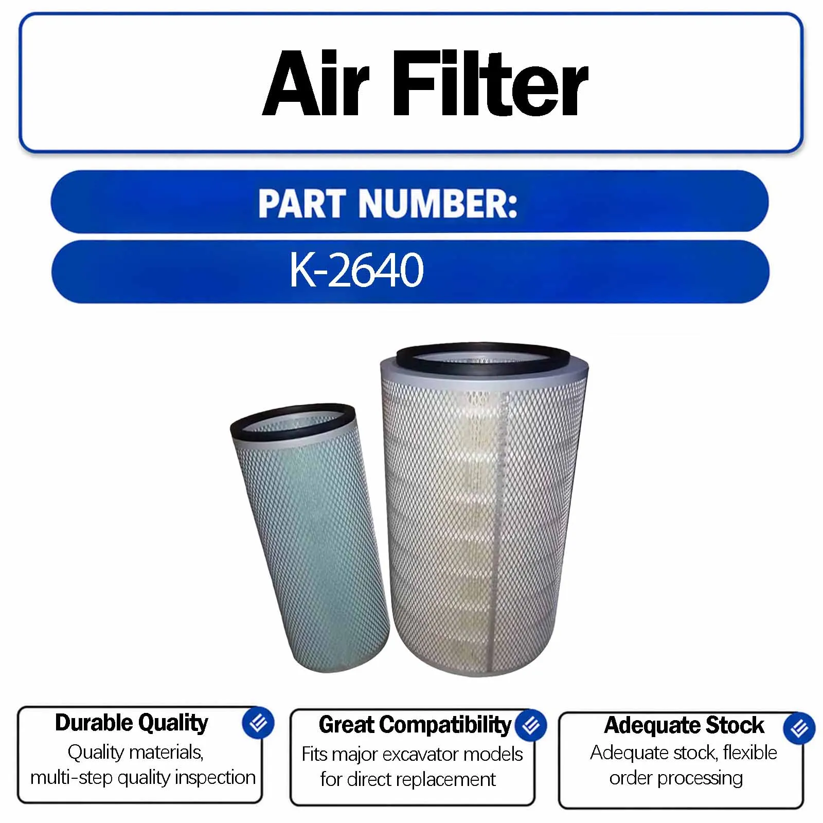 New Air Filter JM-1108 For Shantui SD13 SD16 Bulldozers