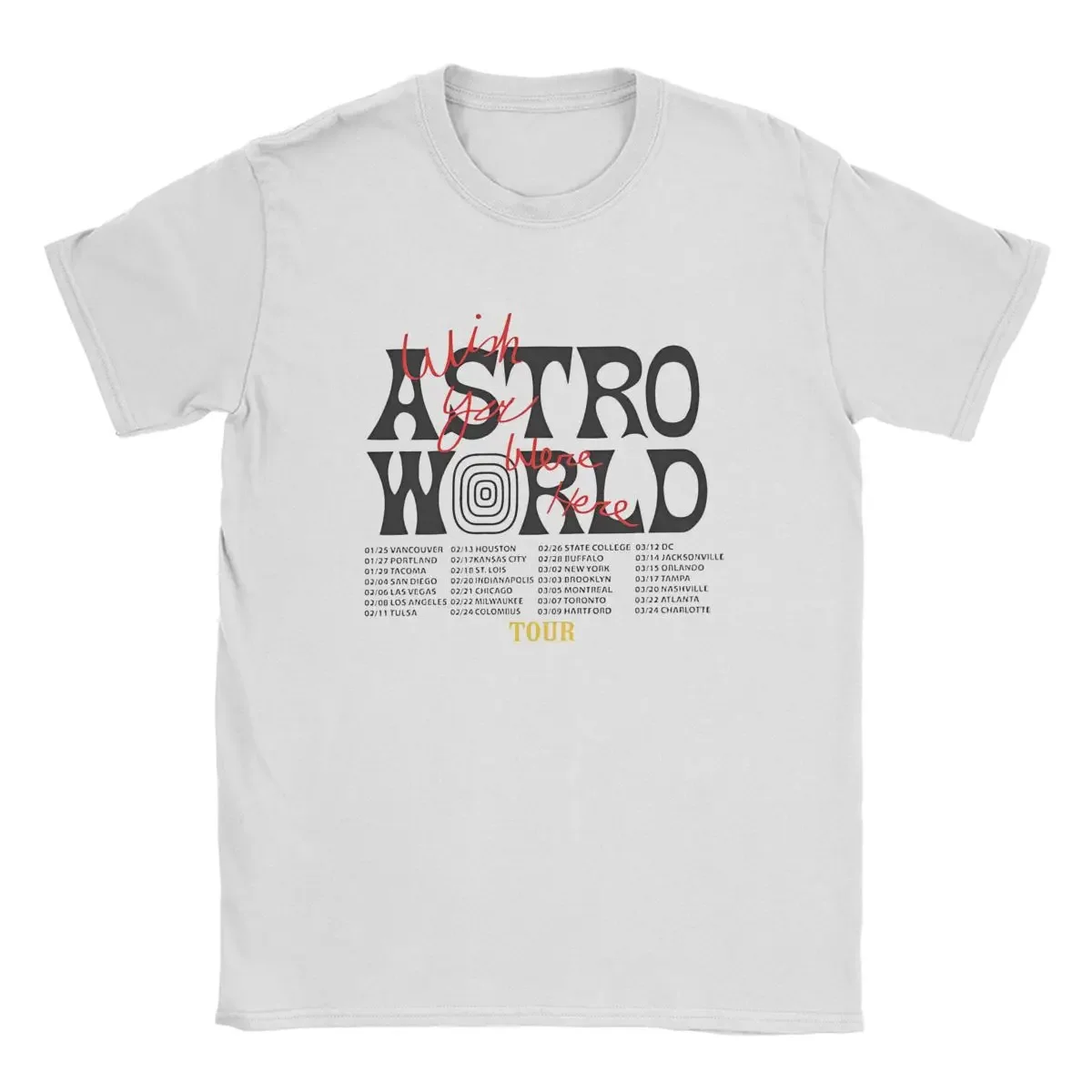 Travis Astroworld T Shirt Men Cotton Vintage T-Shirt O Neck Tour Tee Shirt Short Sleeve Tops Big Size