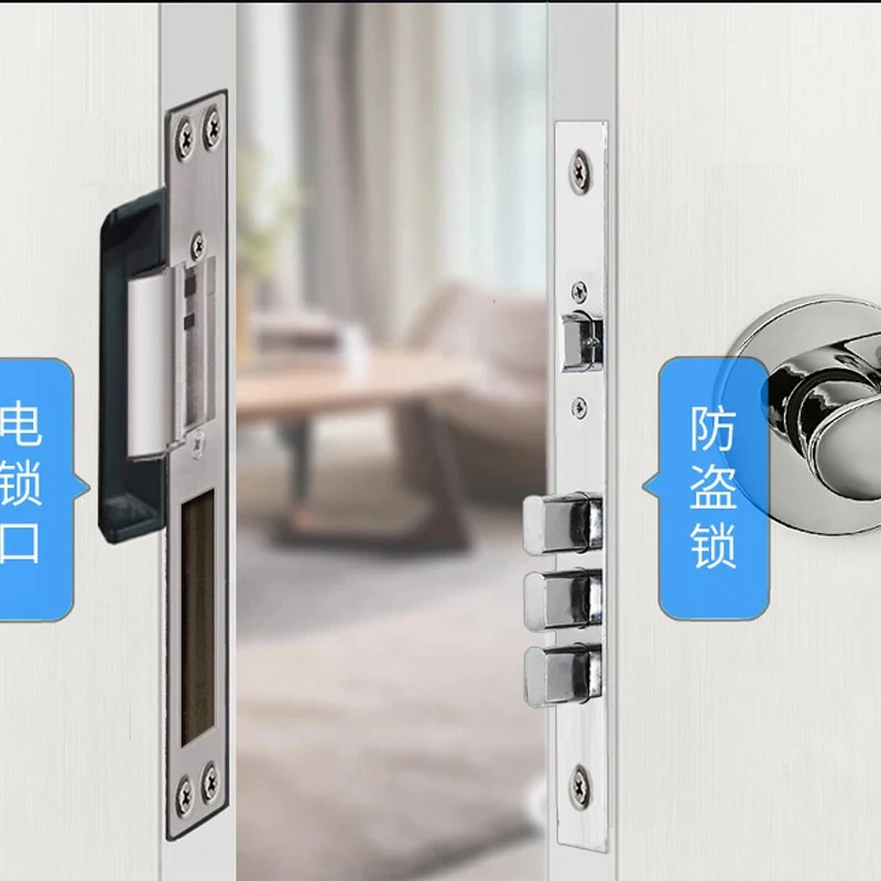 Long Plate European Narrow-Type Door Lock Electric Strike NO NC Style Power To Open Fail-Secure Type Electric Lock Cathode lock