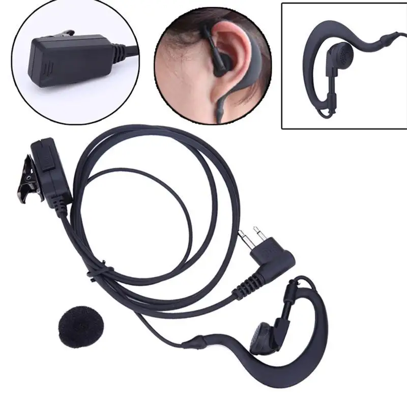 2 Pin Acoustic Tube Earpiece With Remote Microphone PTT Headset For Motorola Radios GP88 GP300 CLS1110 Walkie Talkie Portable