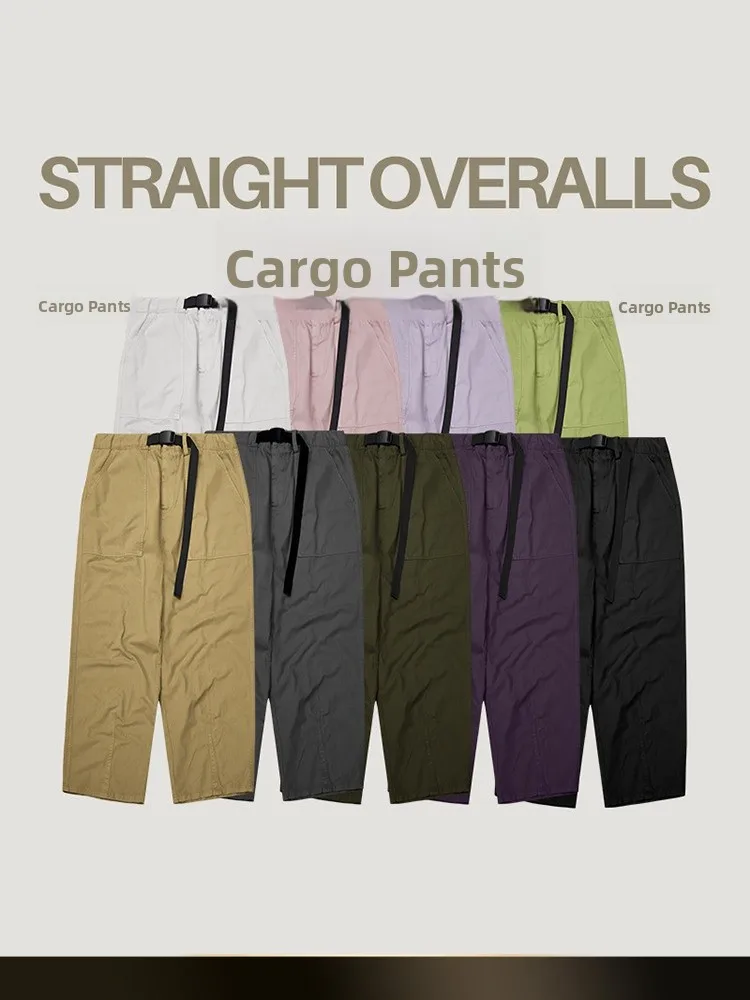 

NTED Autumn Winter Loose Wide Leg Workwear Pants Men's mid Waist Straight Casual Trousers Pure Color New Arrival