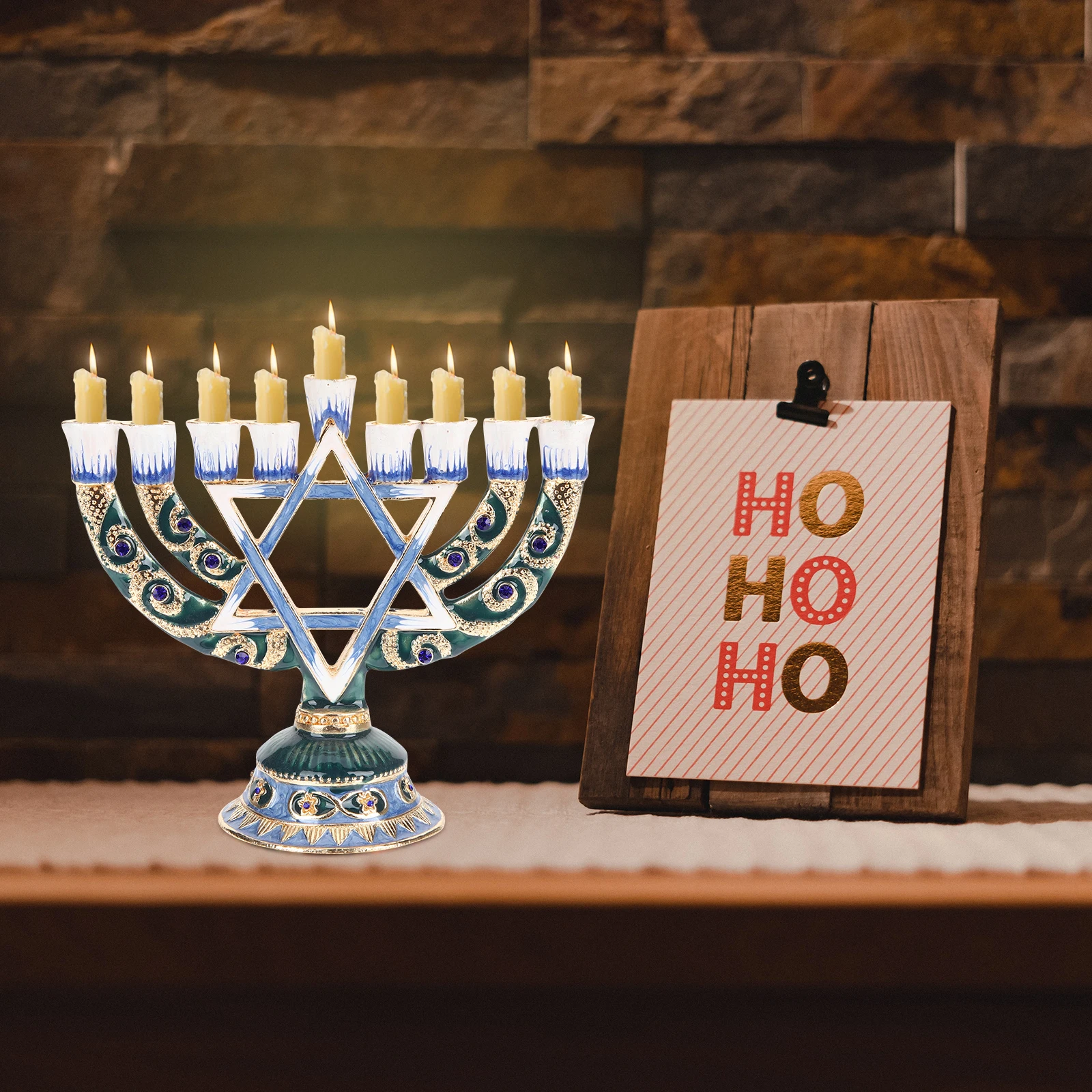 

9 Branches Holder Retro Hanukkah Decor Metal Alloy Table St for Table C St Room Dinner Party Cafe Restaurant