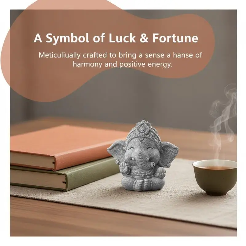 1Pc Spiritual Prayer Guardian Elephant Statue Hand Clasped Decorative Figurine for Home Living Room Decor Festival Gift