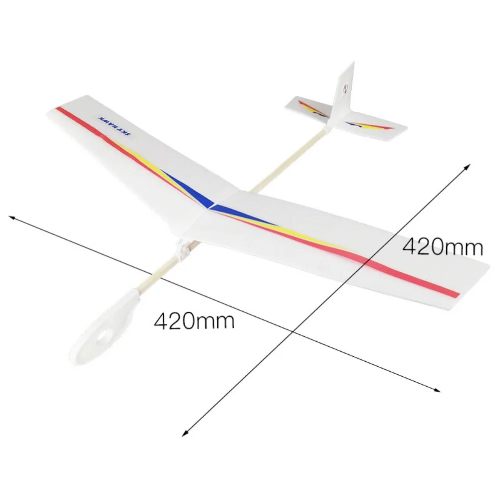 DIY Hand Throw Flying Glider Planes Adjustable Center 325*400mm Flying Plane Airplane Glider Elastic Rubber Band Powered