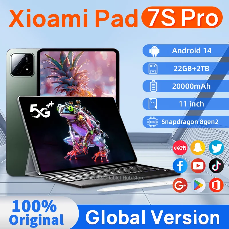 2025 Pad 7SPro Global Tablet Android 14 Snapdragon 8gen2 22GB + 2TB GPS 5G WiFi Dual SIM HD Pantalla Completa Original Tablette