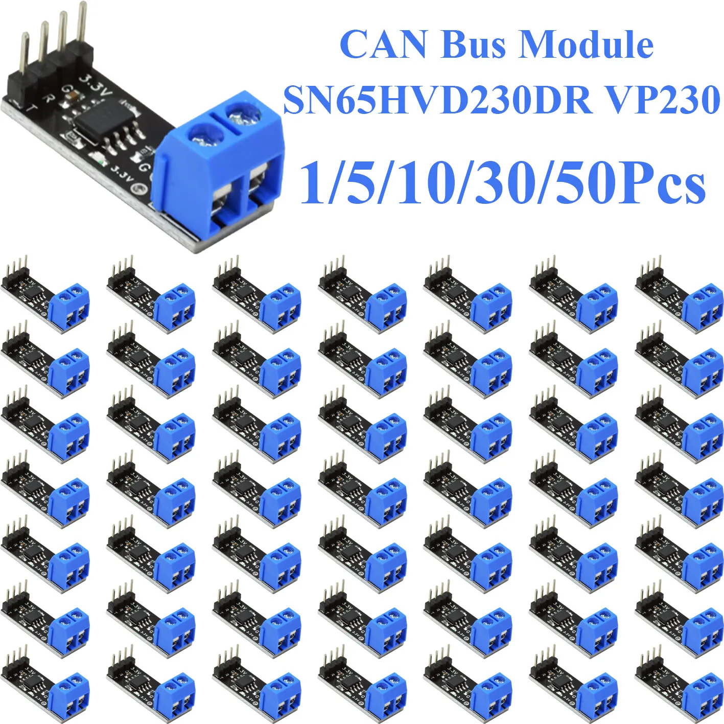 1~50Pcs CAN Bus Communication Development Board SN65HVD230DR VP230 CAN Bus Transceiver Module MCU Embedded Industrial Control