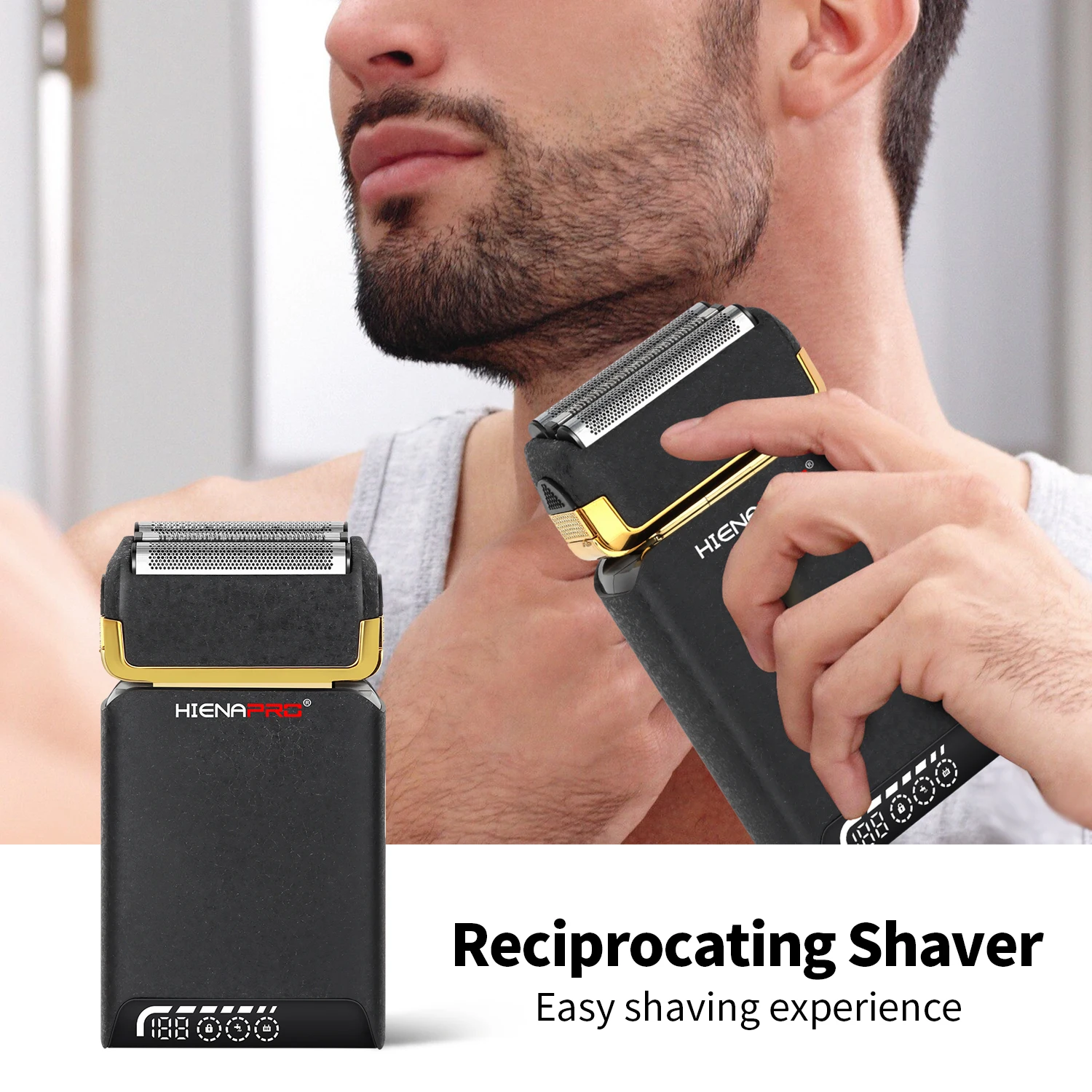 

new electric shaver with LED display rechargeable beard shaver men's bald shaver original blade accessories