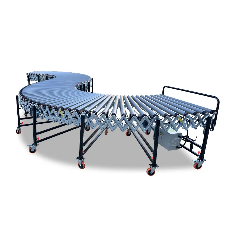 

VPAI Motorized Extensible Round Belt Drive Roller Conveyors Save Labor Cost for Warehouse