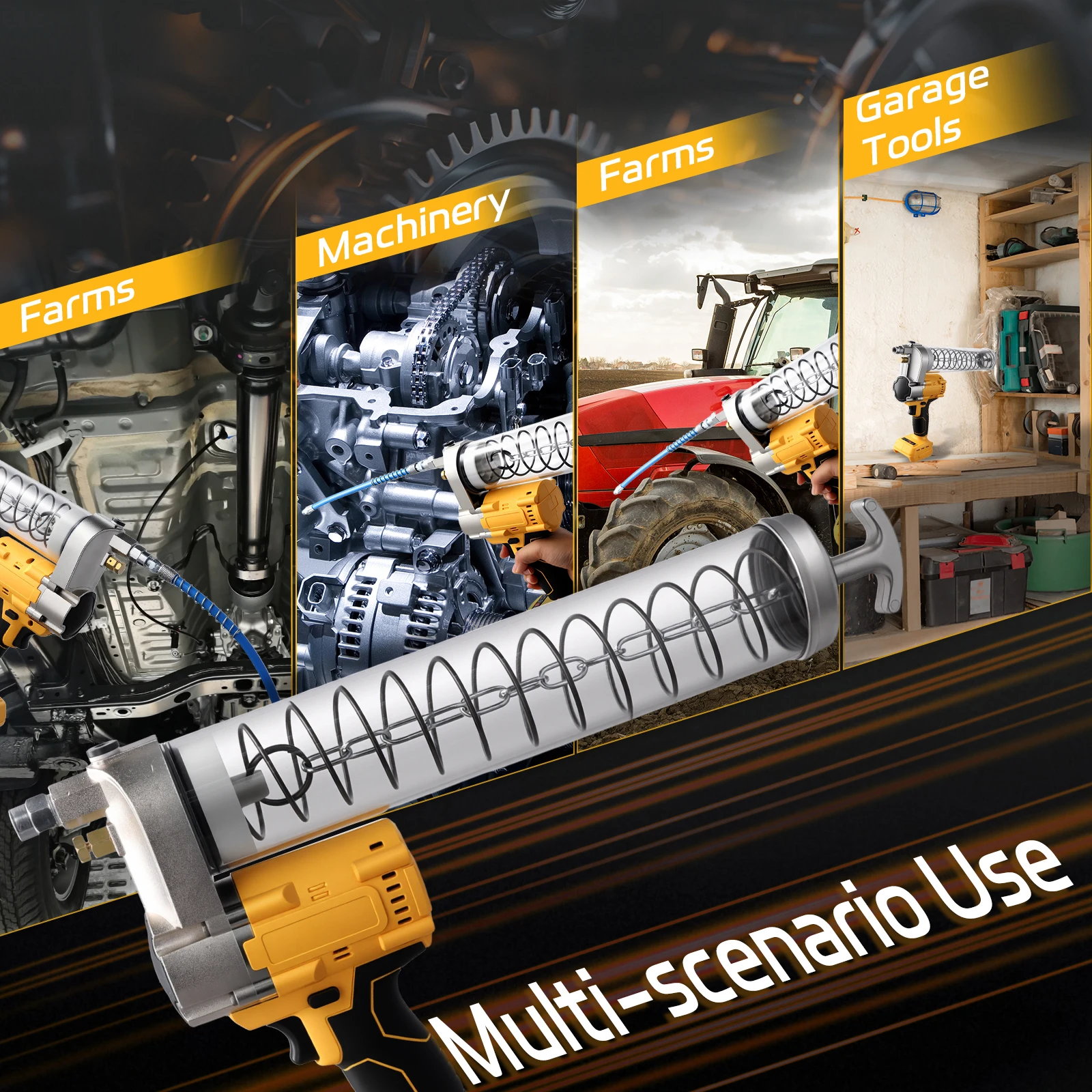 Podofo 100 جرام/دقيقة مسدس الشحوم الكهربائي بدون فرش حفارة أوتوماتيكية مجموعة أدوات مسدس الشحوم المحددة لبطارية ديوالت مع الملحقات #6