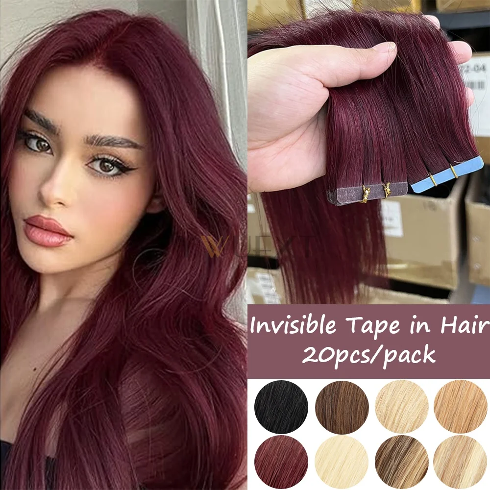 الشريط في وصلات الشعر شقراء شريط أسود في ملحقات سلس آلة ريمي شعر طبيعي مفرود ملحقات 20 قطعة/الحزمة #2