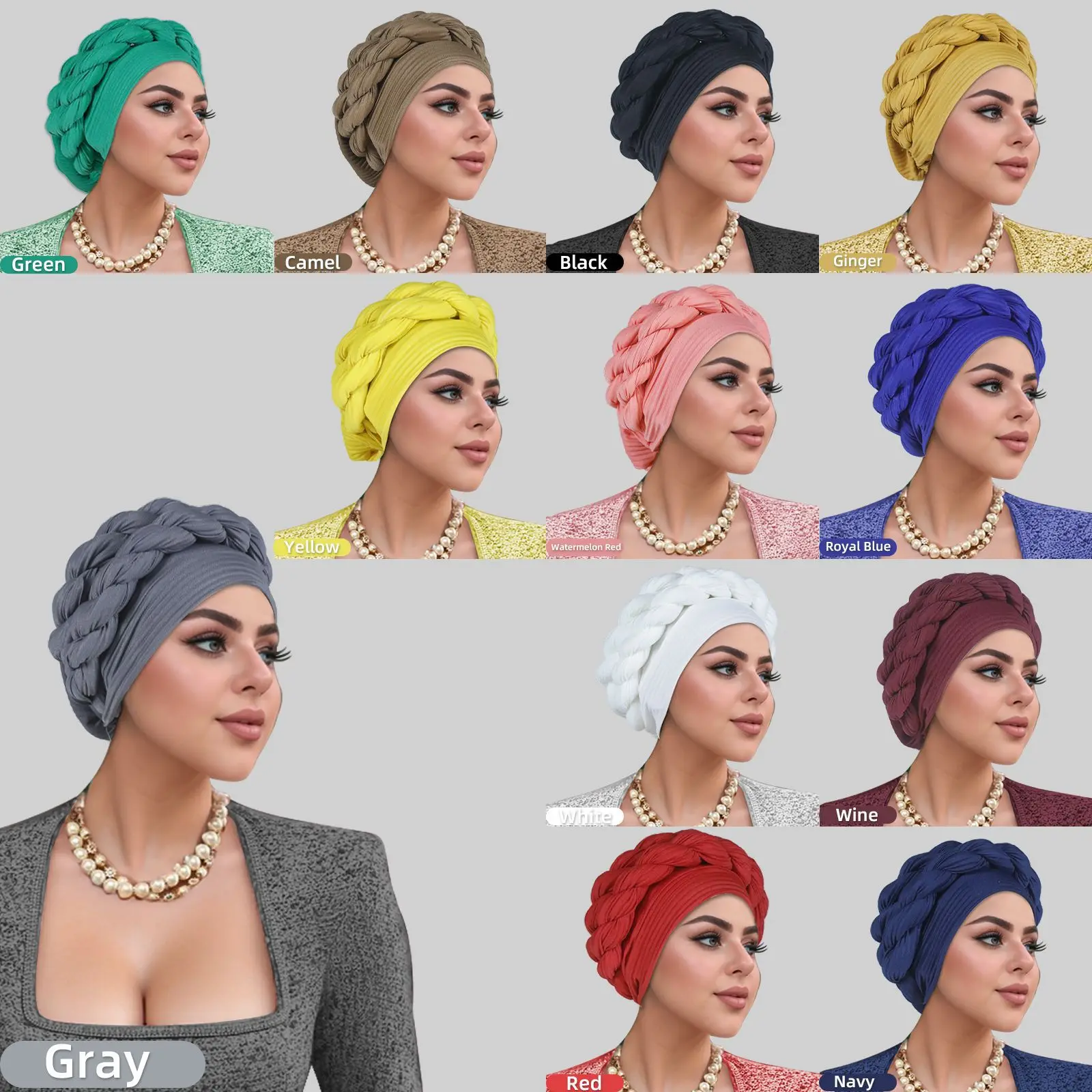 

Nigeria Wedding Party Braids Turban Cap for Women Ready to Wear African Headtie Female Head Wraps Bonnet Turbante Mujer Muslim