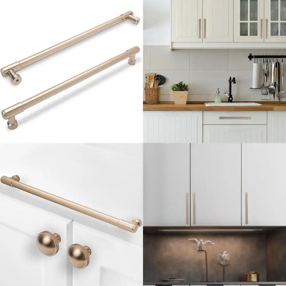 

Champagne Bronze 7.5 Inch Kitchen Cabinet Handles with 192mm Hole Centers - Zinc Alloy Drawer Pulls for a Luxurious Touch