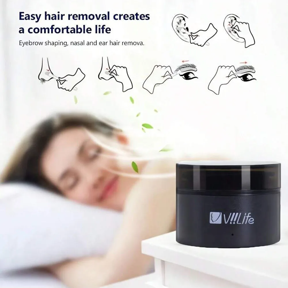 مجموعة شمع الأنف الصغيرة للرجال والنساء الكهربائية الأنف الأذن الحاجب منطقة صغيرة إزالة الشعر 50 جرام الشمع 10 قضيب سيليكون 1 أطباق