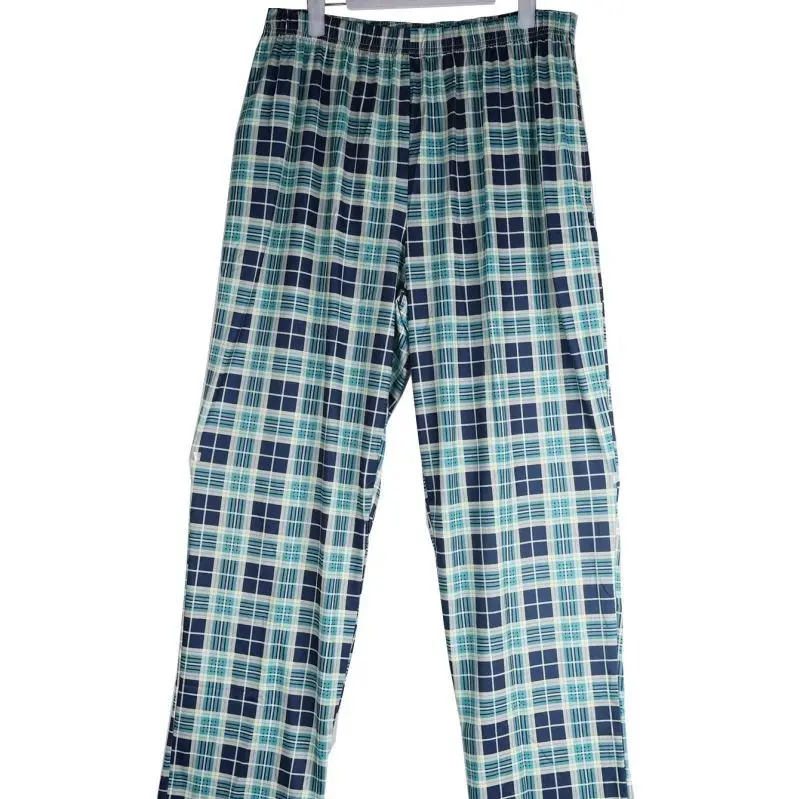 Men's Plaid Trousers Elastic Straight Home Casual Pajama Pants Can Be Worn Outside Home Pants Single Pants Cool Nordic Style New