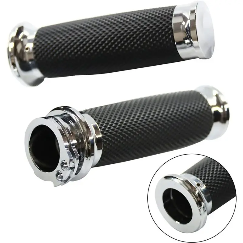 Practical Universal 25Mm Hand Grips Motorcycle Handle Bar For Touring Sportster 883 1200 XR For Silver