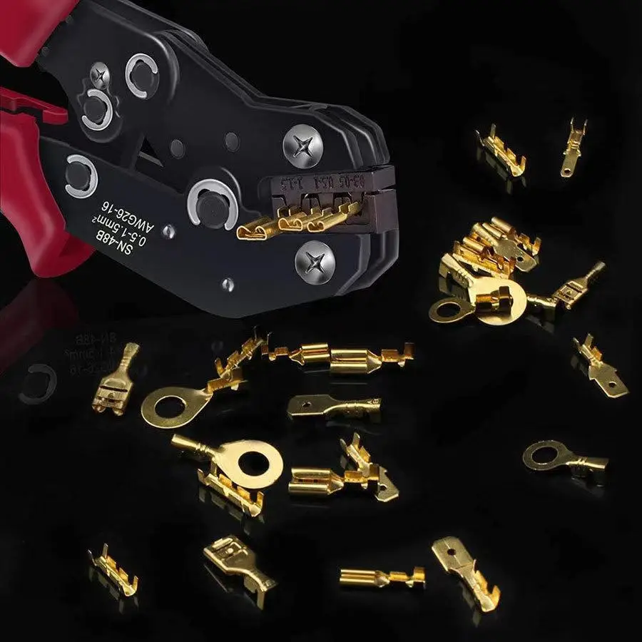 ذكر أنثى سلك صندوق معزول كابل مفتول العضلات موصل 2.8/6.3 مللي متر محطات تجعيد الكهربائية محطة المجرف موصلات مجموعة متنوعة