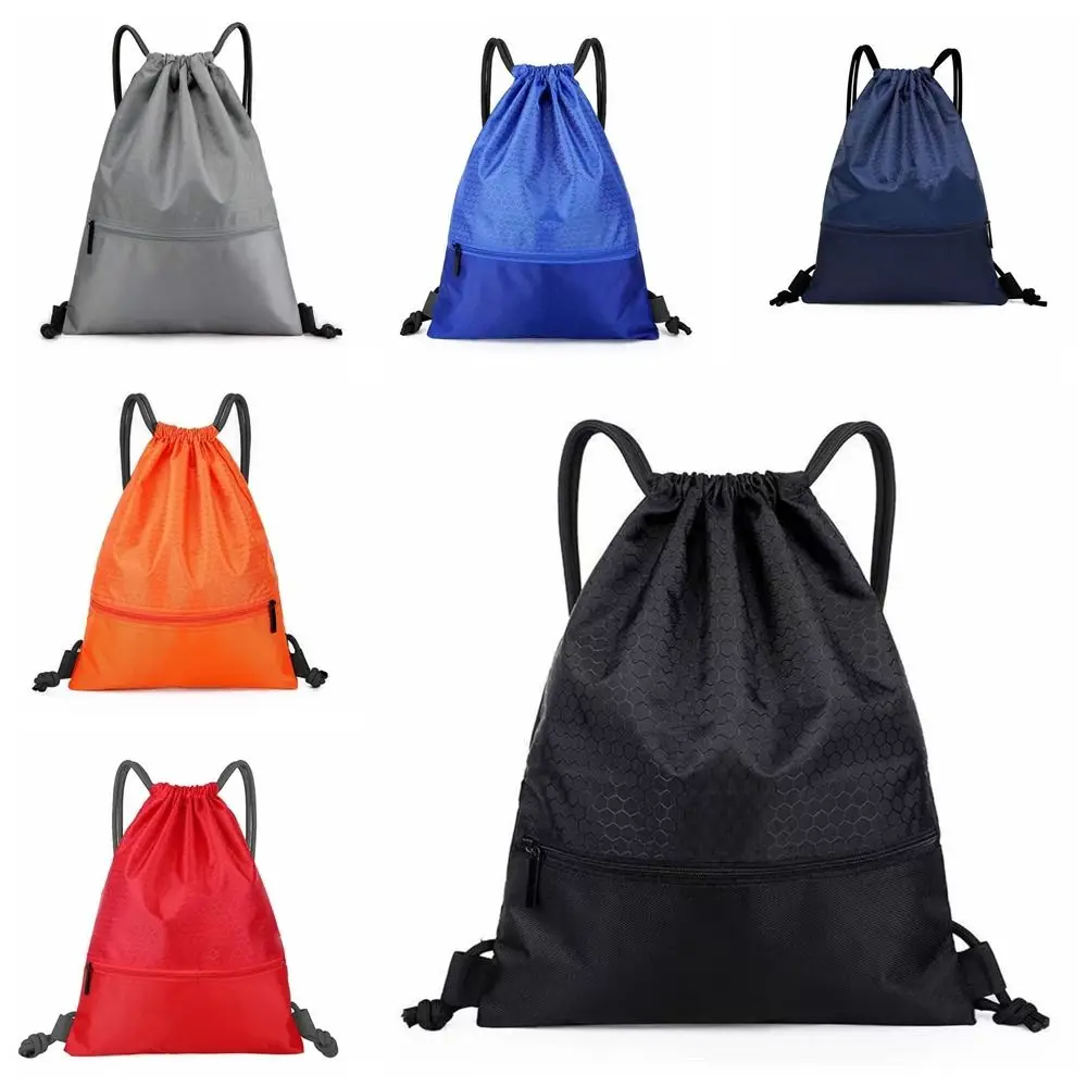Waterproof Fitness Drawstring Bag Large Capacity Lightweight Drawstring Backpack Commuting Solid Color Drawstring Pocket Travel