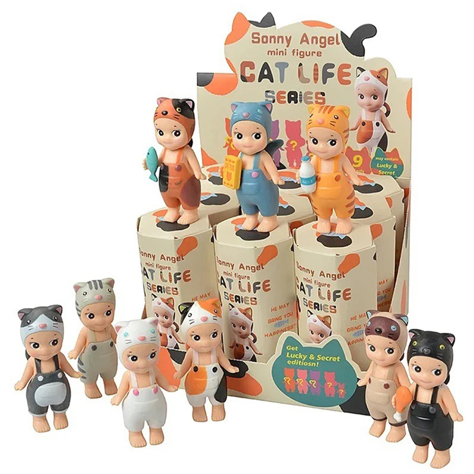 Meow-caja ciega de gato serie Daily Angel, muñeca de juego de moda, adorno creativo de dibujos animados de escritorio, caja misteriosa hecha a mano, regalos para niñas