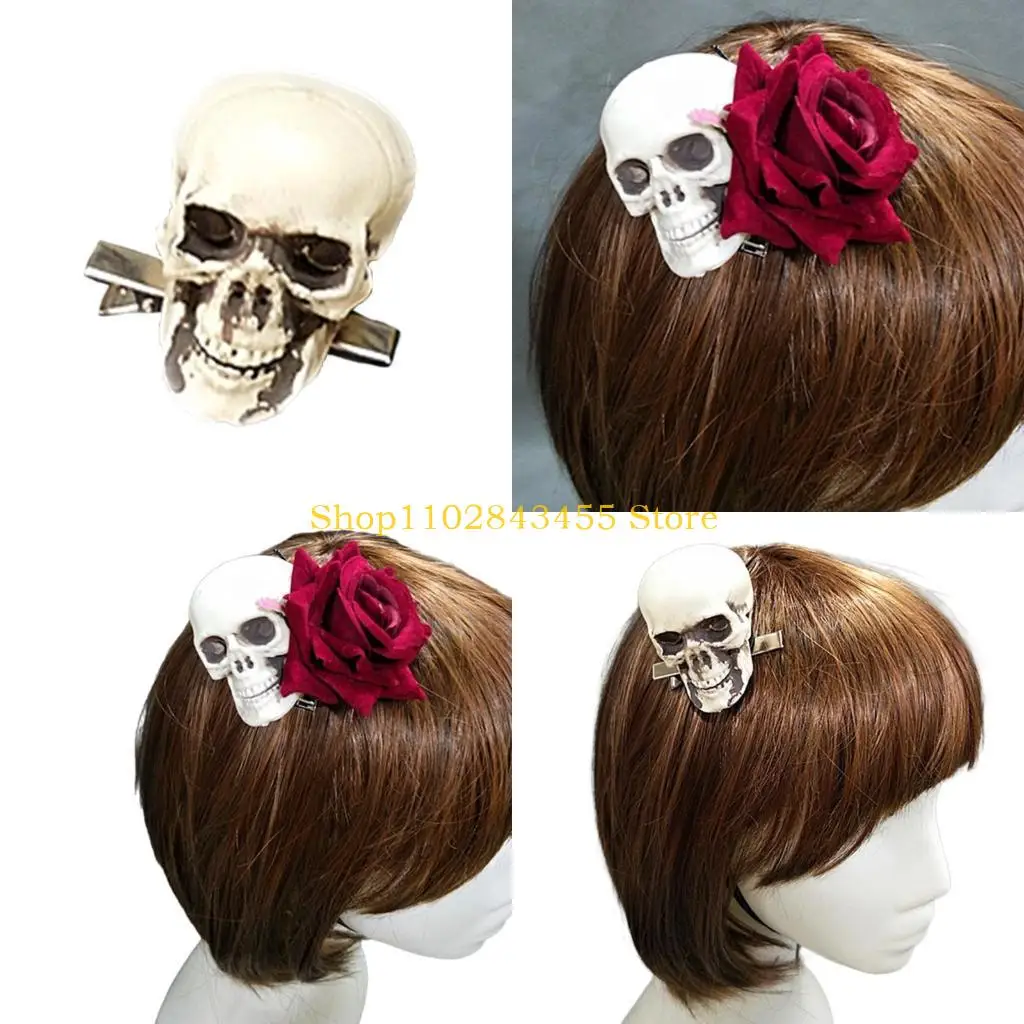 

49MC Винтаж Череп Цветок Заколки Для Волос Леди Заколка Готические Шпильки Праздничный Реквизит Для Вечеринки